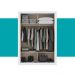 Guarda Roupa Solteiro 2 Portas Darvi Lux Carraro Ripado Branco