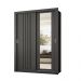 Guarda Roupa Solteiro 2 Portas Darvi Lux Carraro Ripado Preto Touch