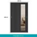 Guarda Roupa Solteiro 2 Portas Darvi Lux Carraro Ripado Preto Touch