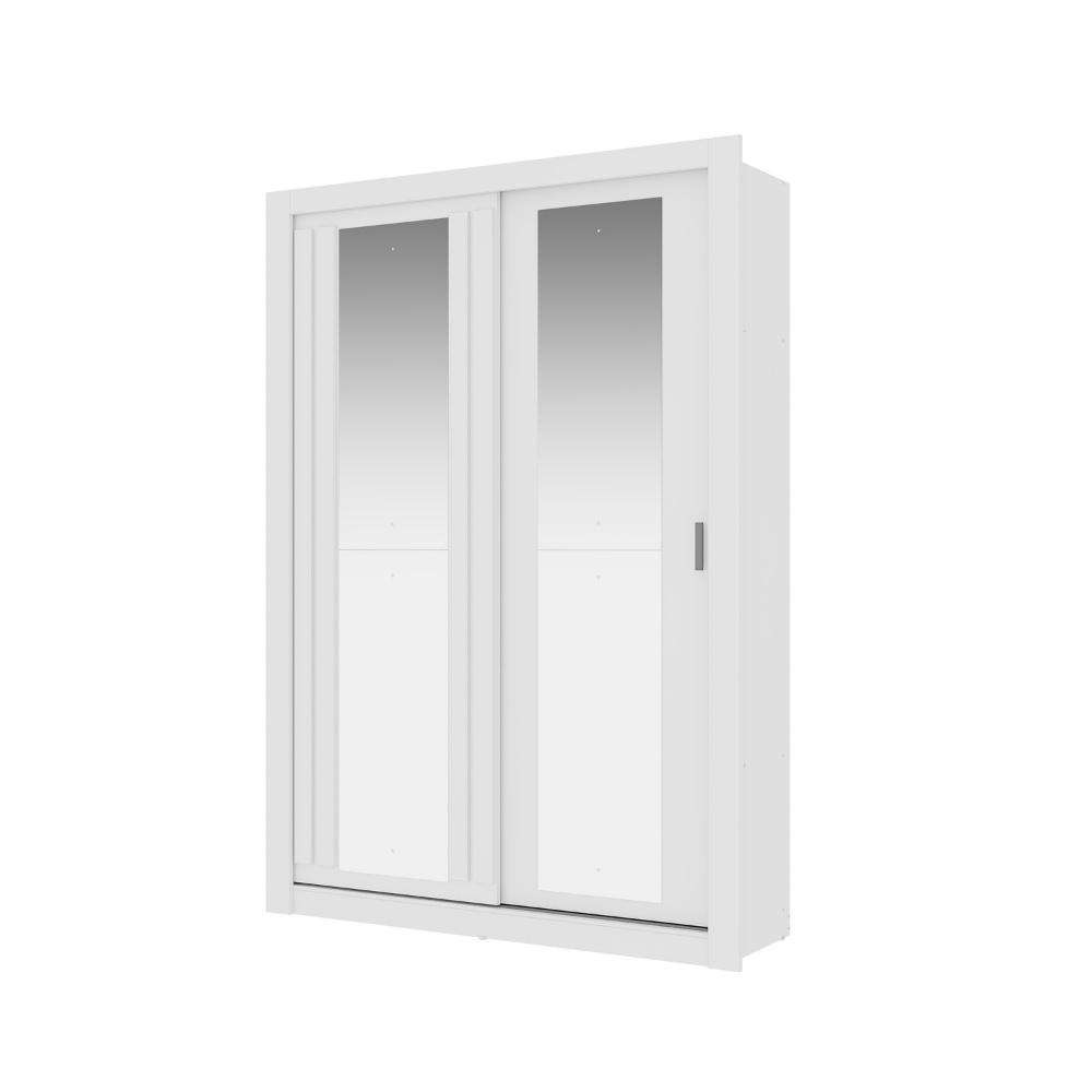 Guarda Roupa Solteiro 2 Portas Darvi Prime Carraro Ripado Branco