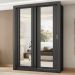 Guarda Roupa Solteiro 2 Portas Darvi Prime Carraro Ripado Preto Touch