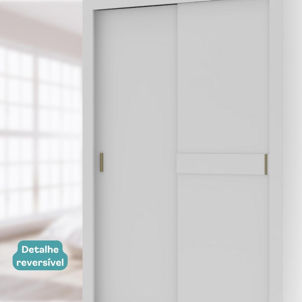 Guarda Roupa Solteiro 2 Portas de Correr Vivacce Carraro Branco c/ Freijó