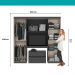 Guarda Roupa Solteiro 6 Portas 2 Gavetas Porto Carraro Preto