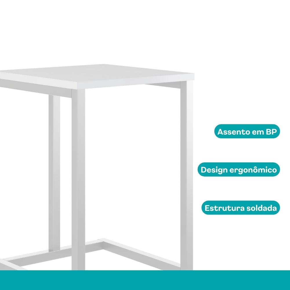 Kit 2 Banquetas Cozinha Balcão 1440 Carraro Branco