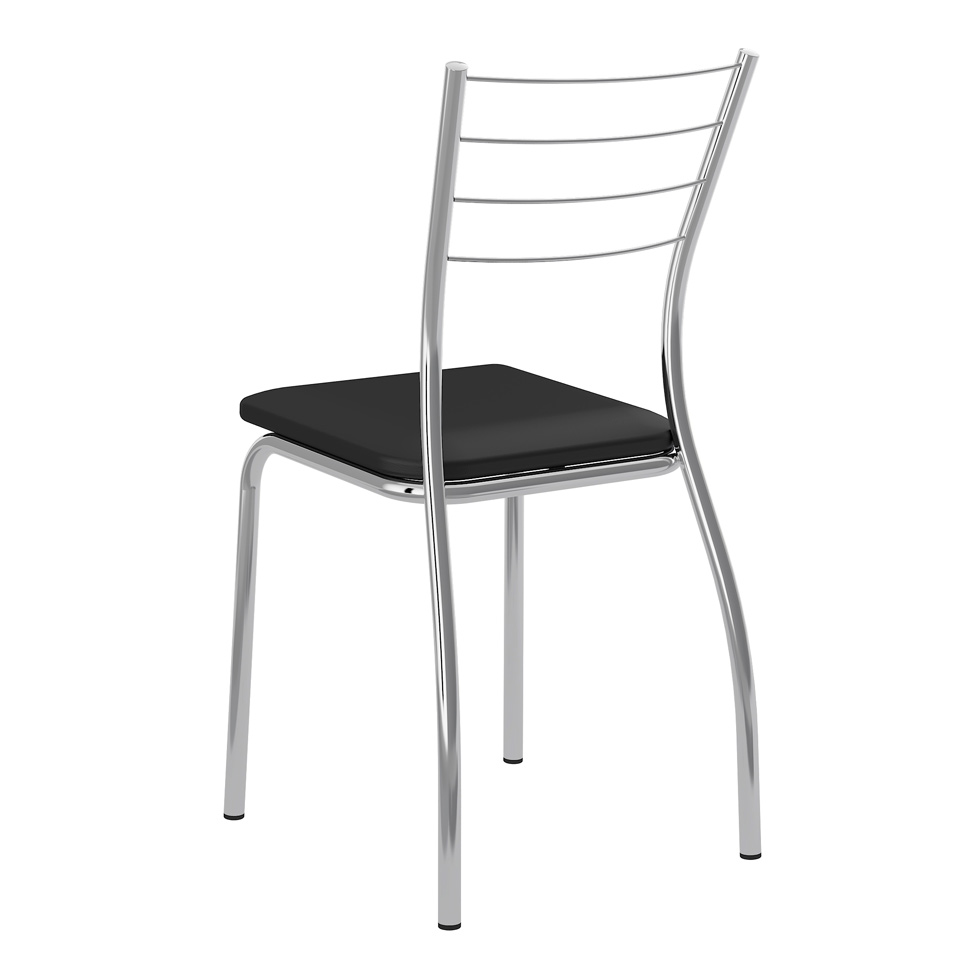 Conjunto com 2 Cadeiras Lucineia Preto e Cromado