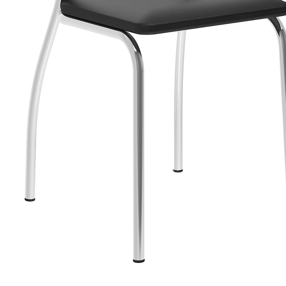 Conjunto com 2 Cadeiras Lucineia Preto e Cromado
