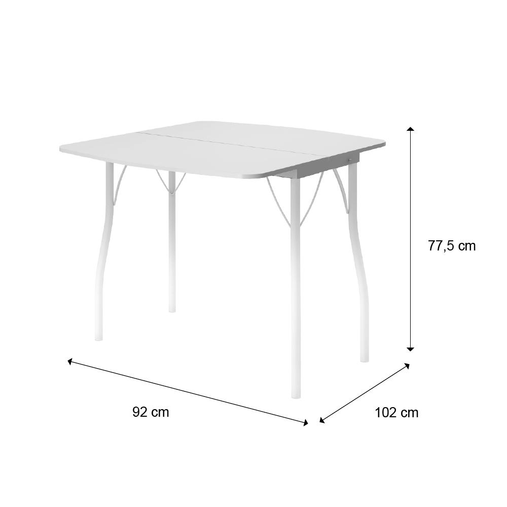 Mesa Dobrável Tampo Branco Tubos Brancos Carraro