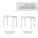 Mesa Dobrável Tampo Branco Tubos Prata 216 Carraro