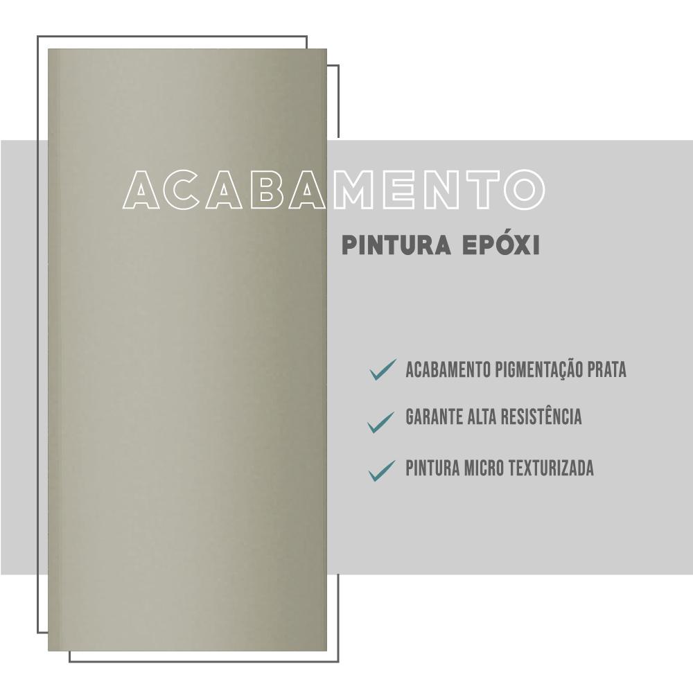 Mesa Dobrável Tampo Branco Tubos Prata 216 Carraro