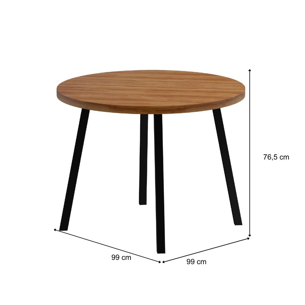Mesa de Jantar 4 Lug Redonda 99cm Stellar Carraro Nog Pre