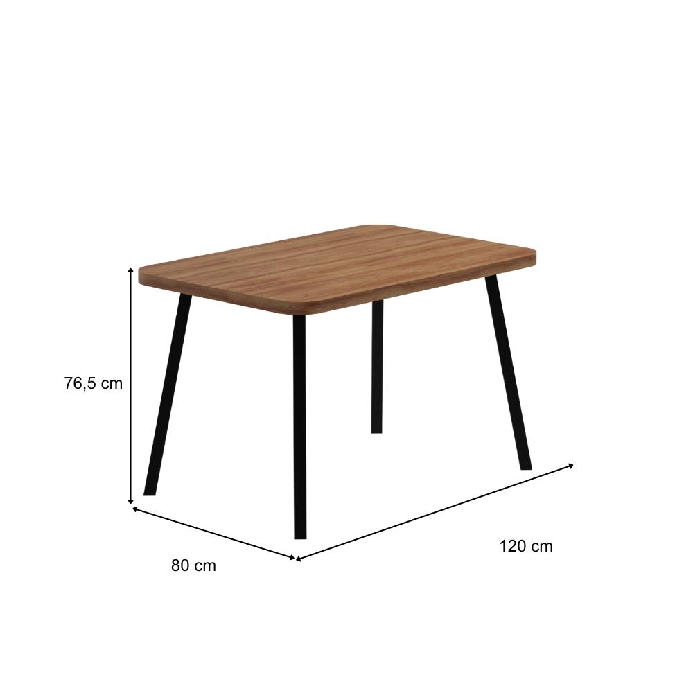 Mesa de Jantar 4 Lug Retangular 1,2m Stellar Carraro Nog Pre