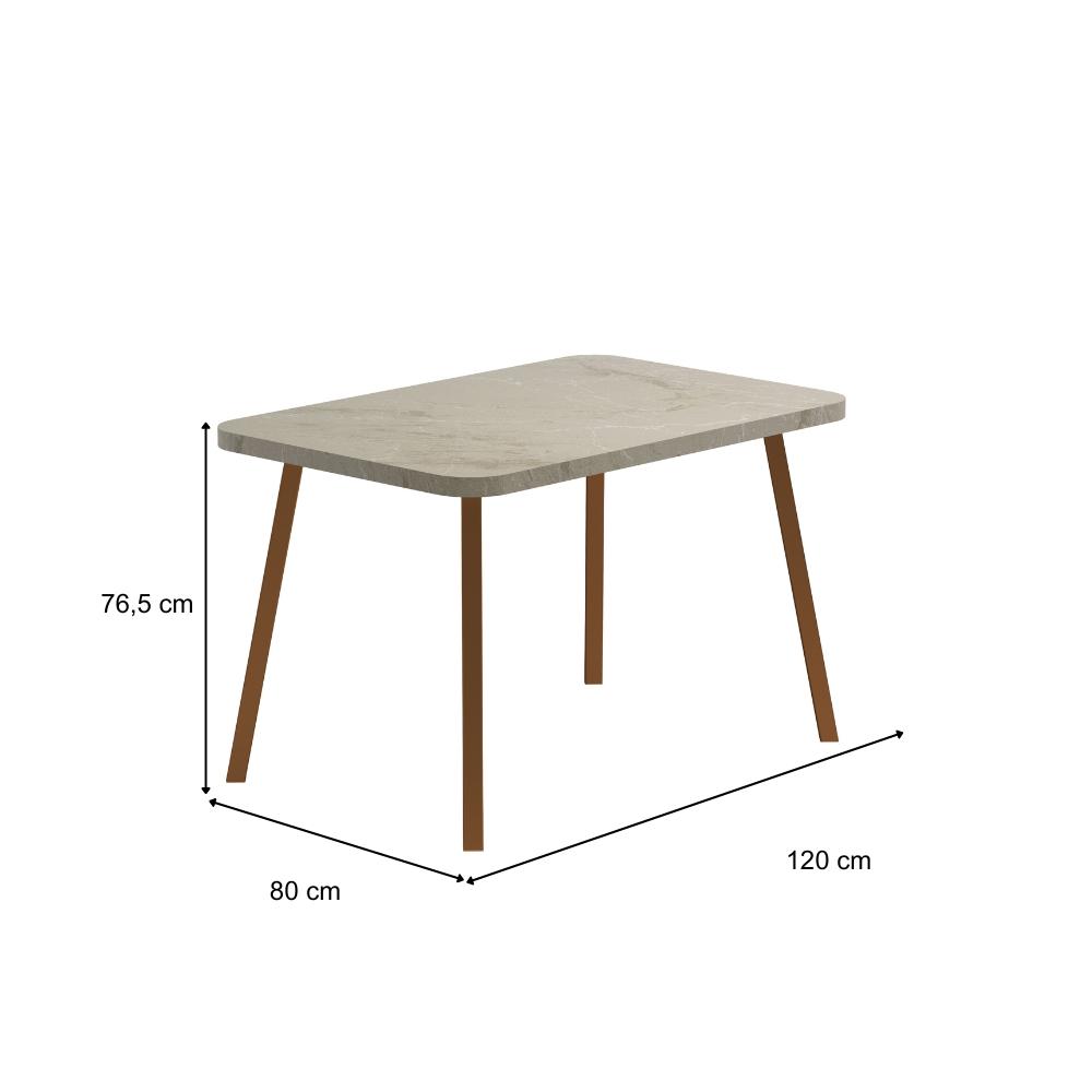 Mesa de Jantar 4 Lug Retangular 1,2m Stellar Carraro Pet Ros