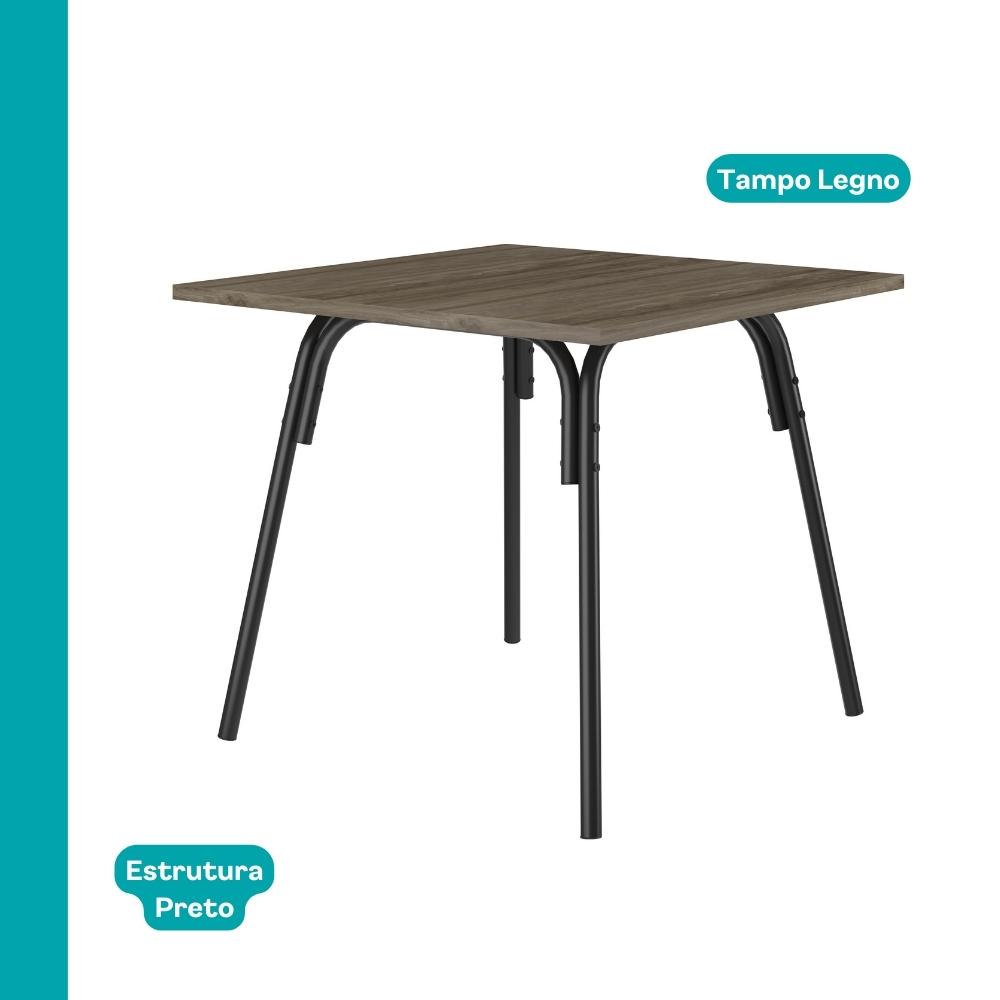 Mesa de Jantar 4 Lugares Quadrada 0,90m 1596 Carraro Legno
