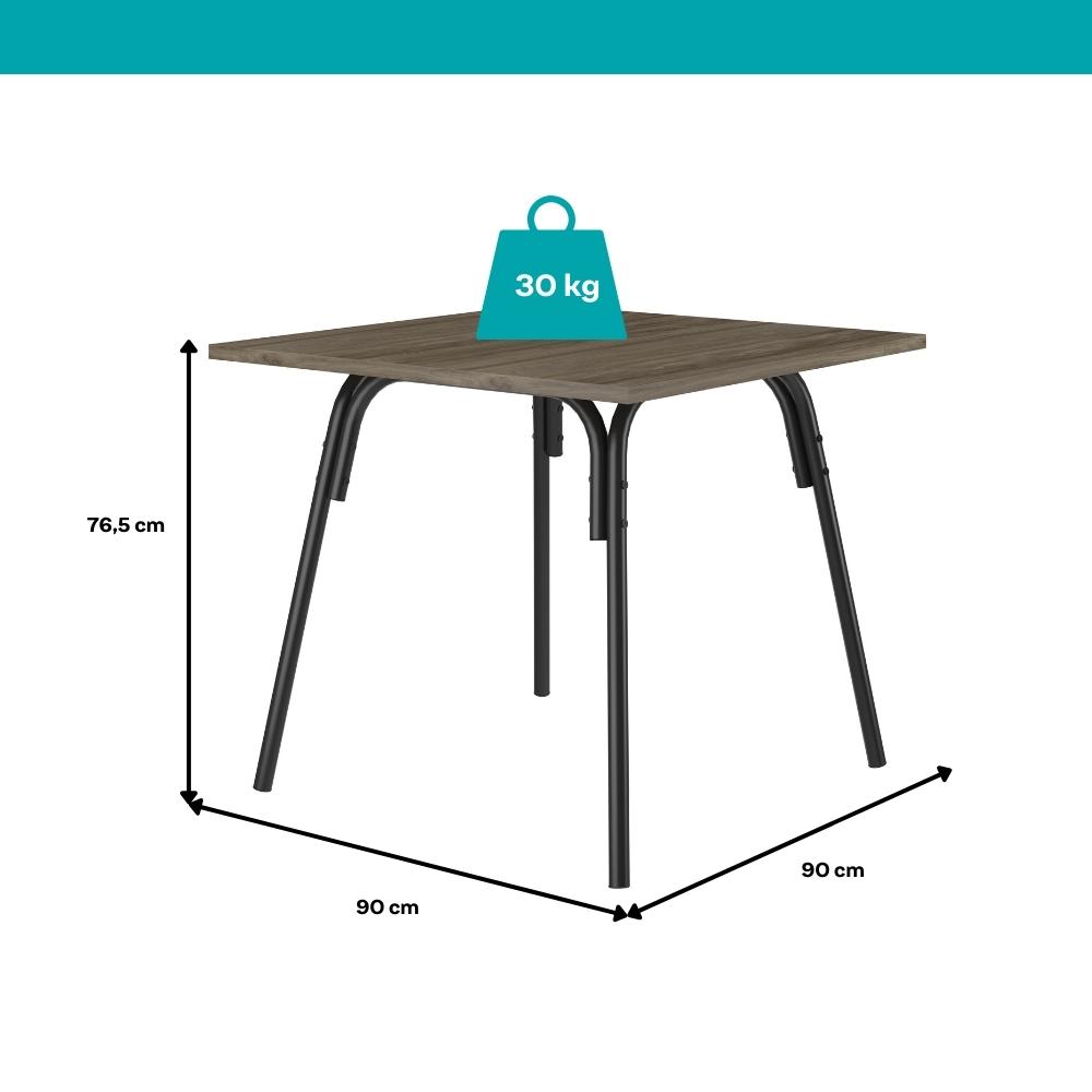 Mesa de Jantar 4 Lugares Quadrada 0,90m 1596 Carraro Legno