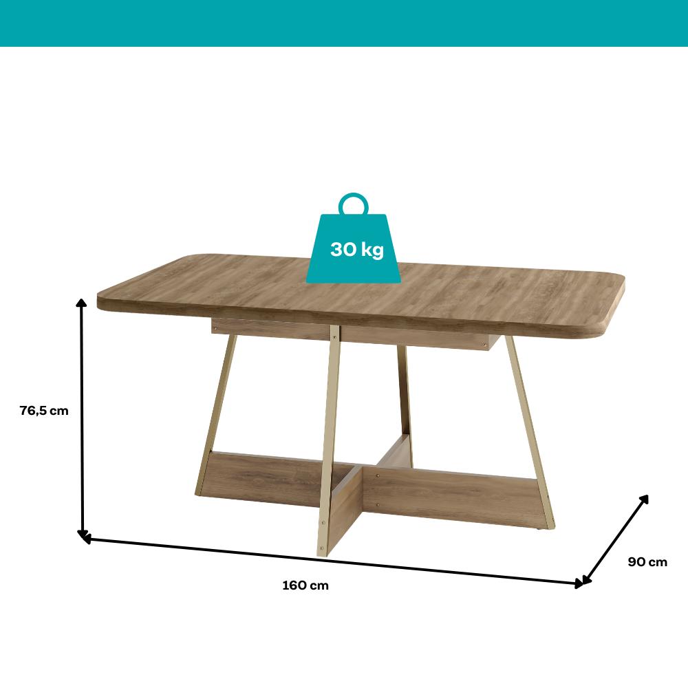 Mesa de Jantar 6 Lugares Retangular 1,60m 1592 Carraro Carvalho
