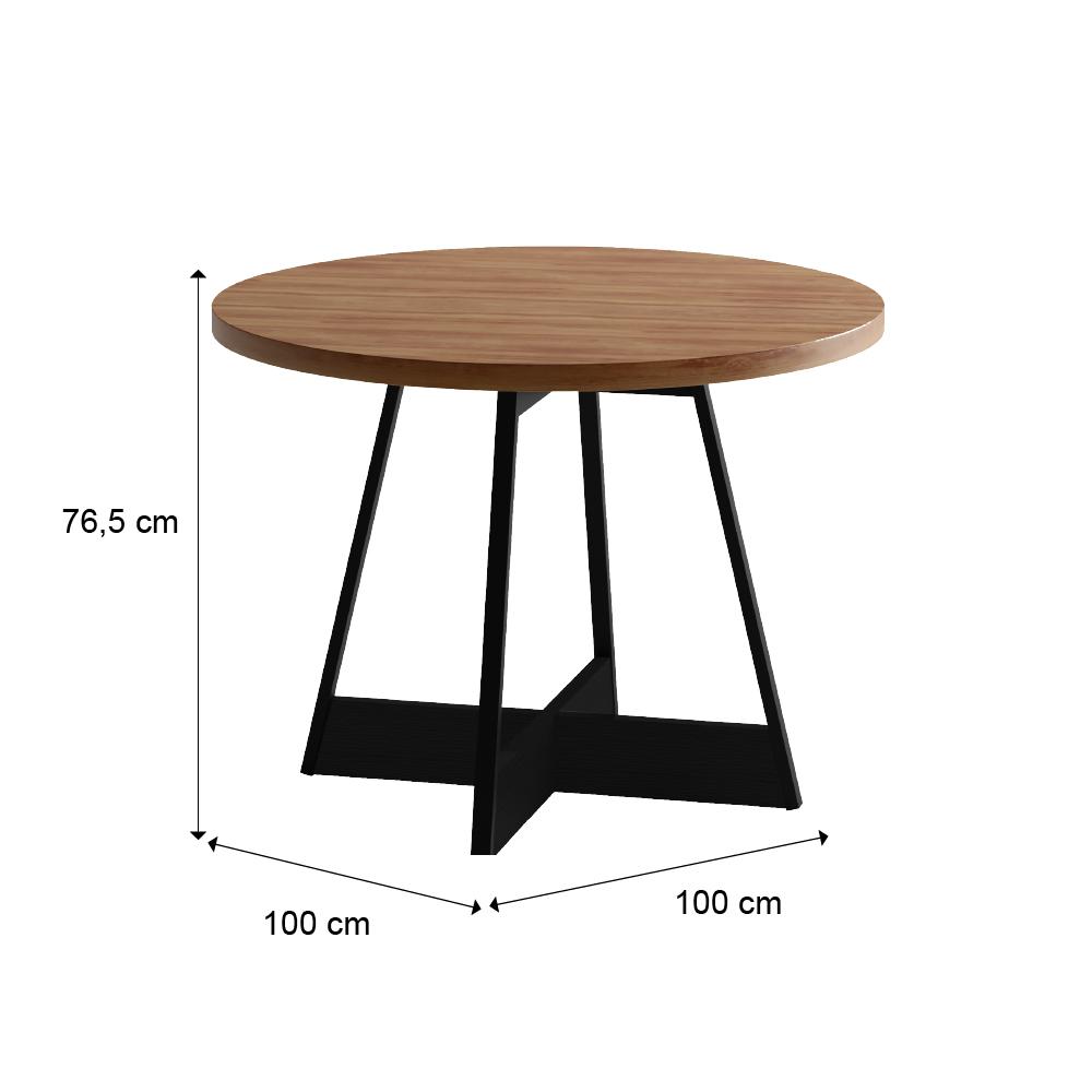 Mesa de Jantar Redonda 1 m Átria 1594 Carraro Nogal/Preto