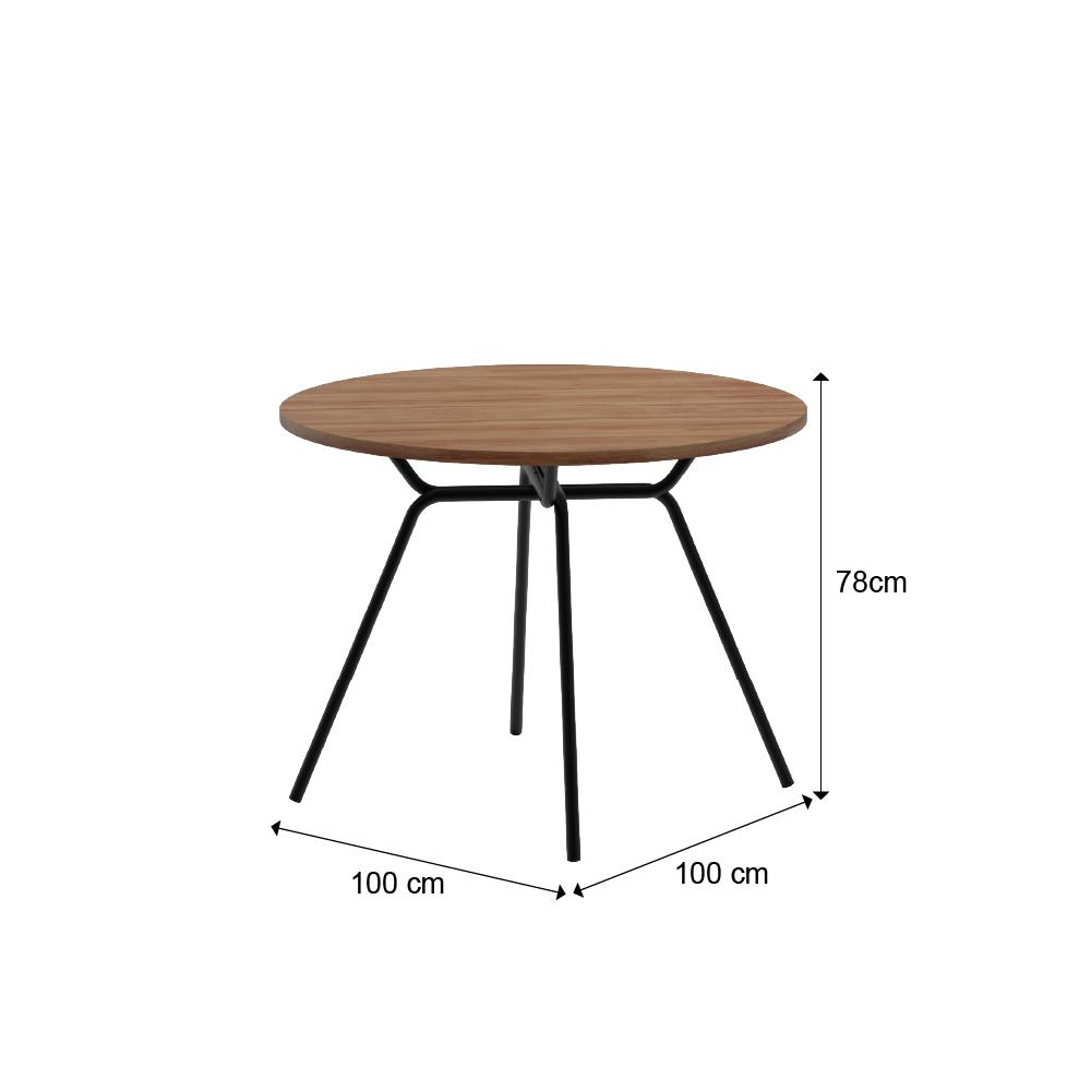Mesa de Jantar Redonda 1m 1588 Carraro Freijó/Preto