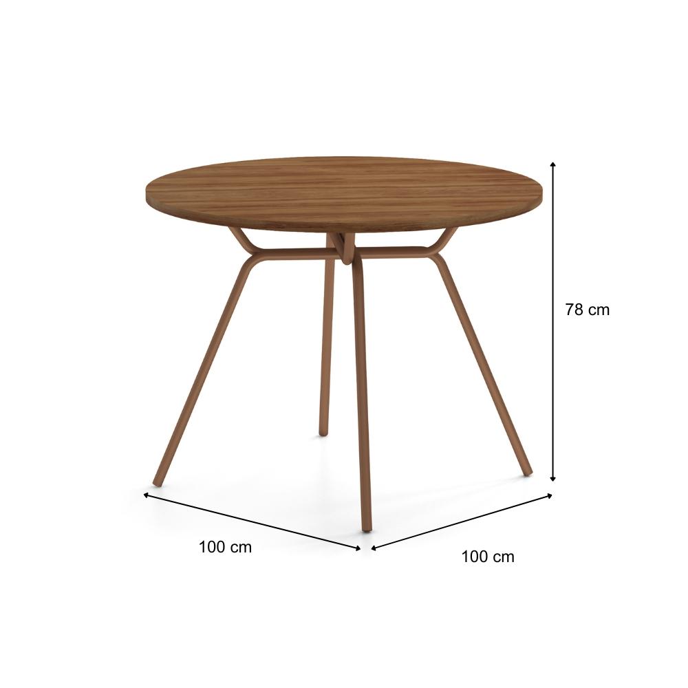 Mesa de Jantar Redonda 1m 1588 Carraro Freijó/Rose