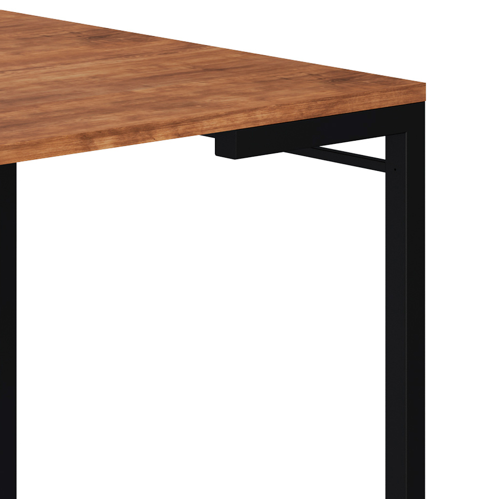 Mesa de Jantar Retangular Chaplin Marrom e Preta 136 cm