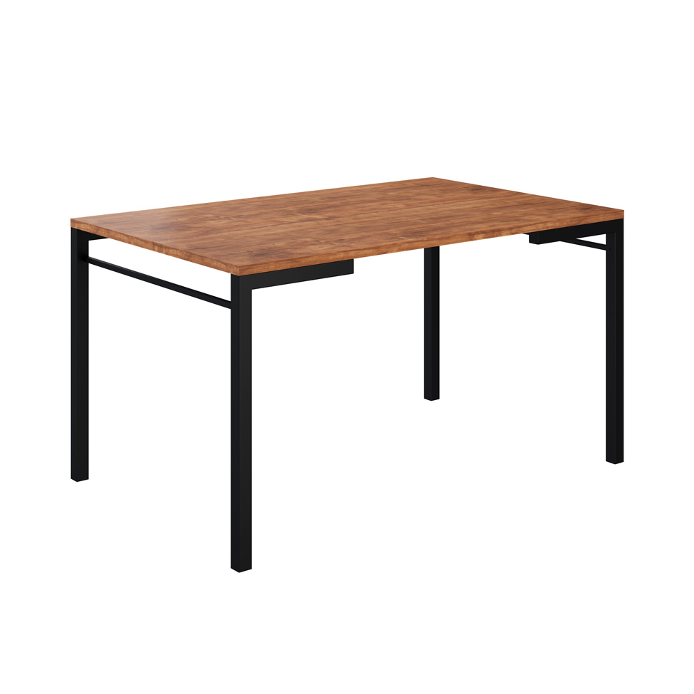 Mesa de Jantar Retangular Chaplin Marrom e Preta 136 cm