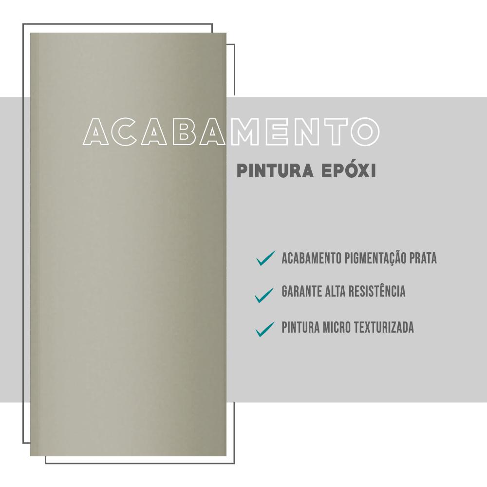 Mesa de Jantar Tampo Freijó e Tubos Prata 1545 Carraro