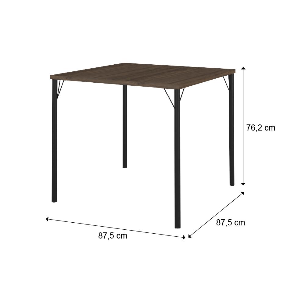 Mesa de Jantar Tampo Madeirado e Tubos Preto Carraro
