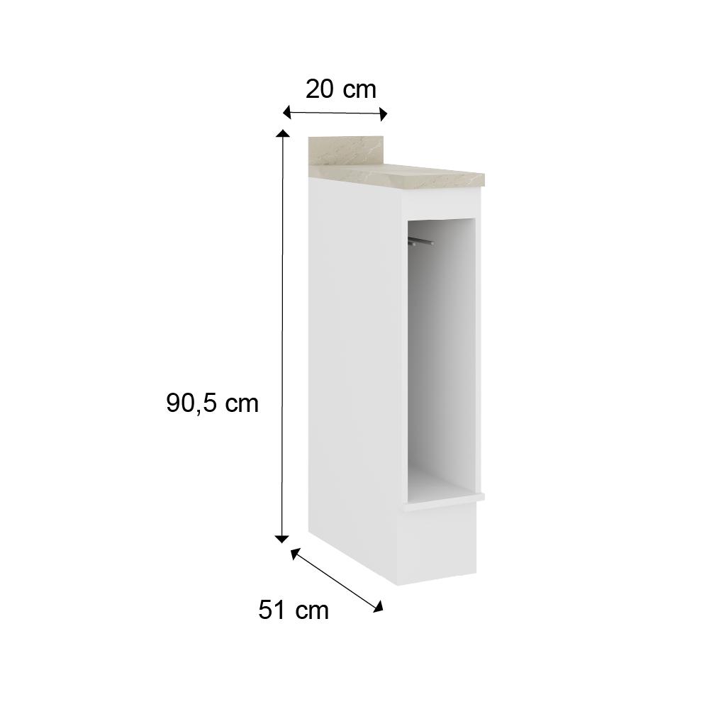 Nicho Toalheiro Milla MDF Branco 20cm Carraro