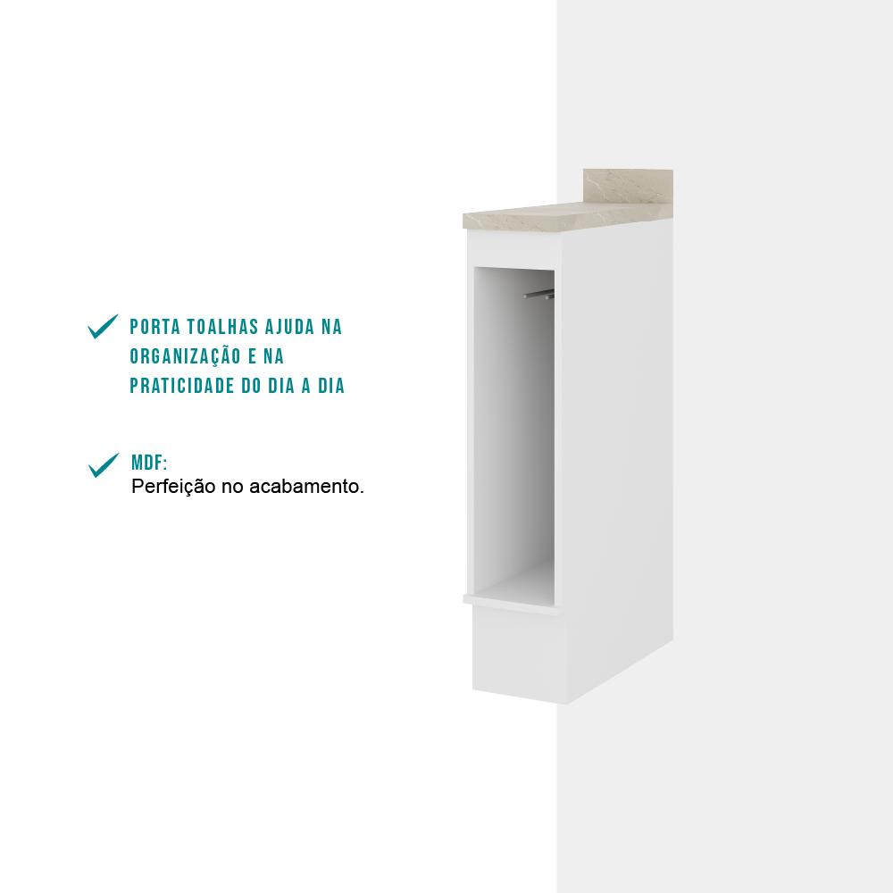 Nicho Toalheiro Milla MDF Branco 20cm Carraro