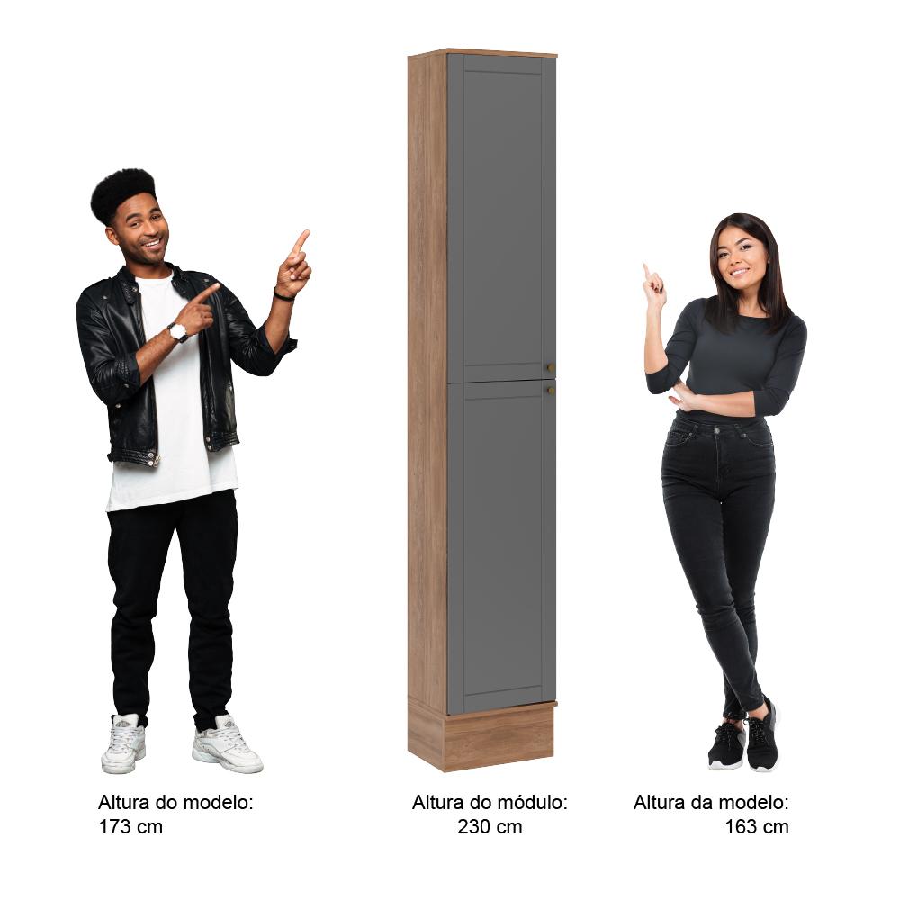 Paneleiro 2 Portas Milla Nog/Cinza 40cm Carraro