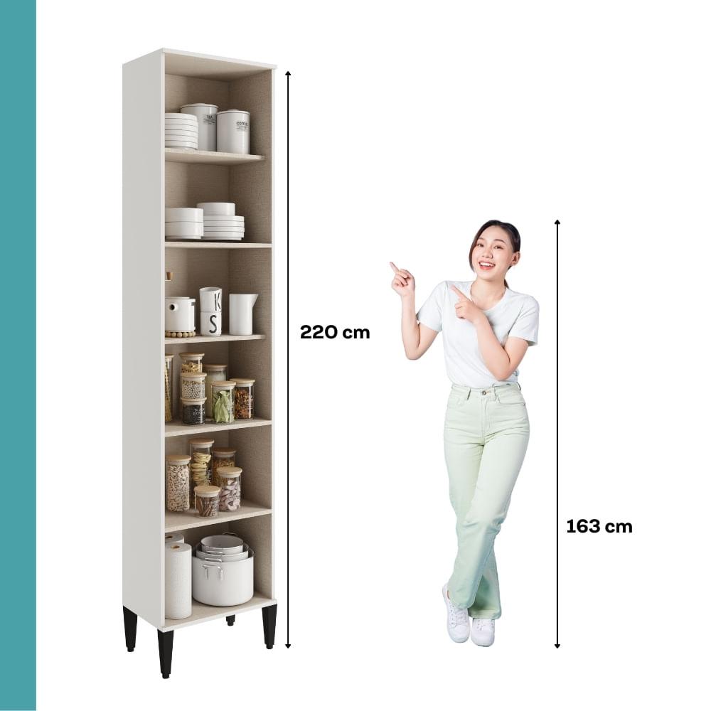 Paneleiro 3 Portas 5 Prateleiras Lótus Carraro Branco