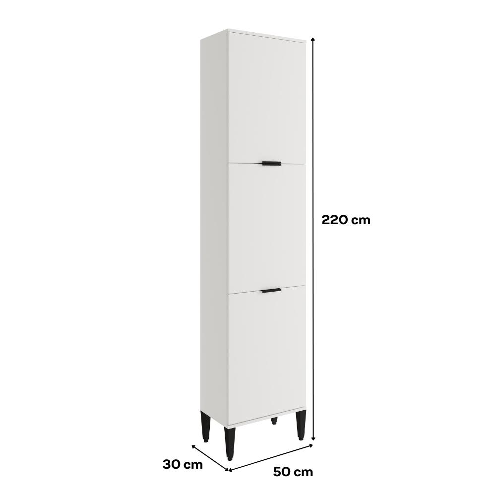 Paneleiro Miami 3 Portas 5 Prateleiras Carraro Branco