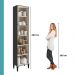 Paneleiro Miami 3 Portas 5 Prateleiras Carraro Preto Touch