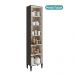 Paneleiro Miami 3 Portas 5 Prateleiras Carraro Preto Touch