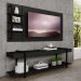 Rack c/ Painel para Tv até 50' Ohio Carraro - Preto/Preto