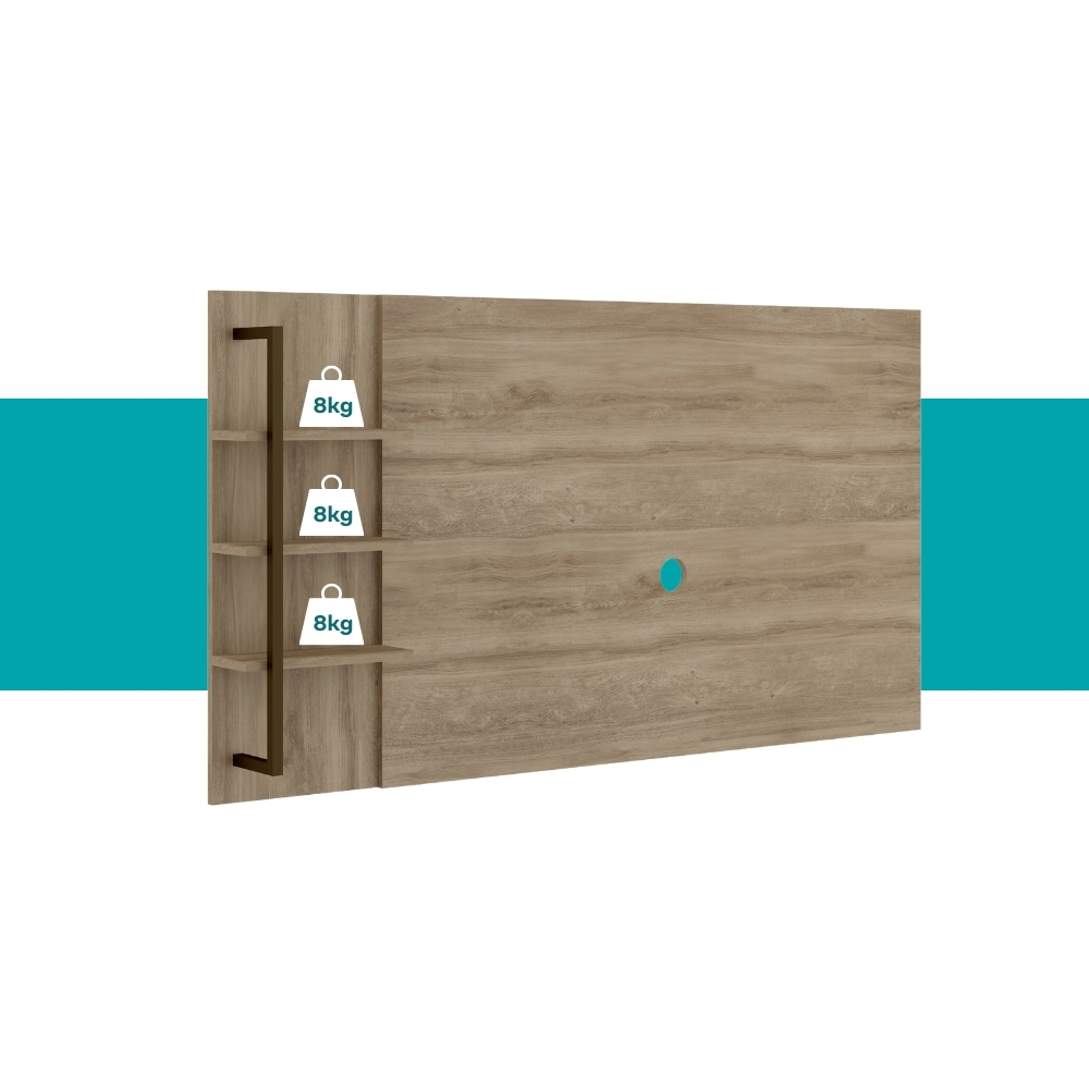 Rack c/ Painel para Tv até 50' Ohio Carraro Noce/ Ouro Velho
