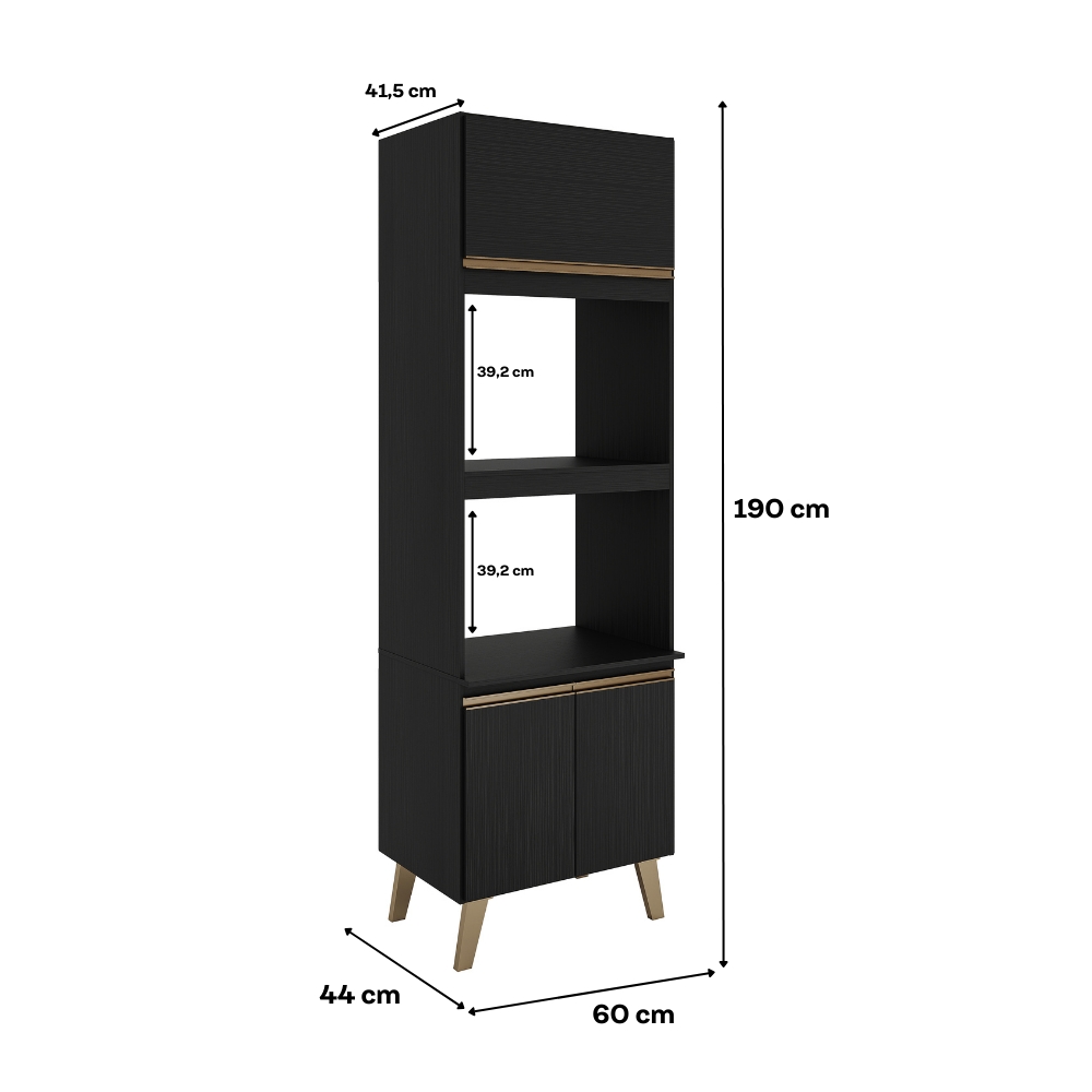 Torre Quente 2 Fornos Atlanta Carraro Preto Touch