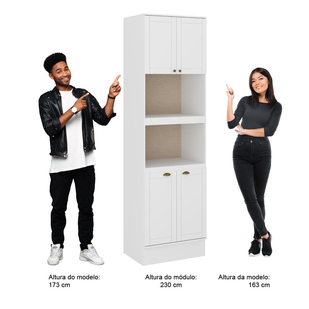 Torre Quente 2 Fornos Milla Branco MDF 70cm Carraro