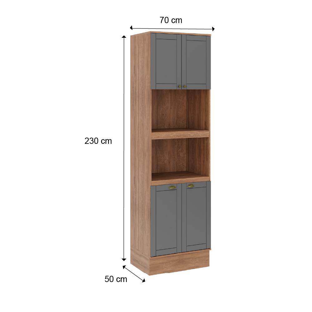 Torre Quente 2 Fornos Milla Nog/Cinza 70cm Carraro