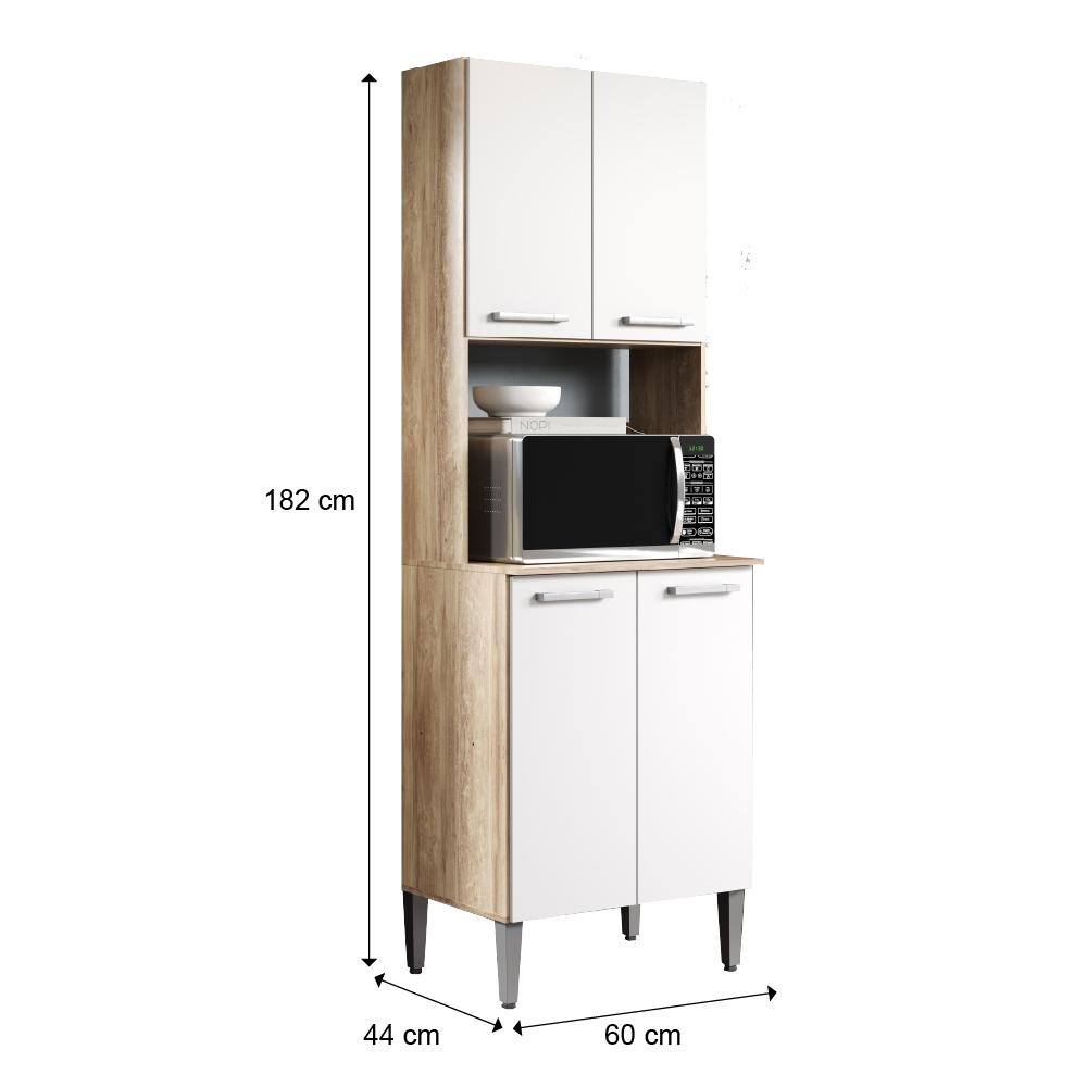 Torre Quente Carvalho com Branco Cozinha Arizona 2783 Carraro