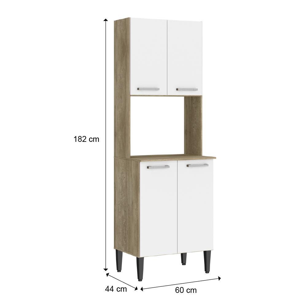 Torre Quente Carvalho com Branco Cozinha Arizona 2783 Carraro