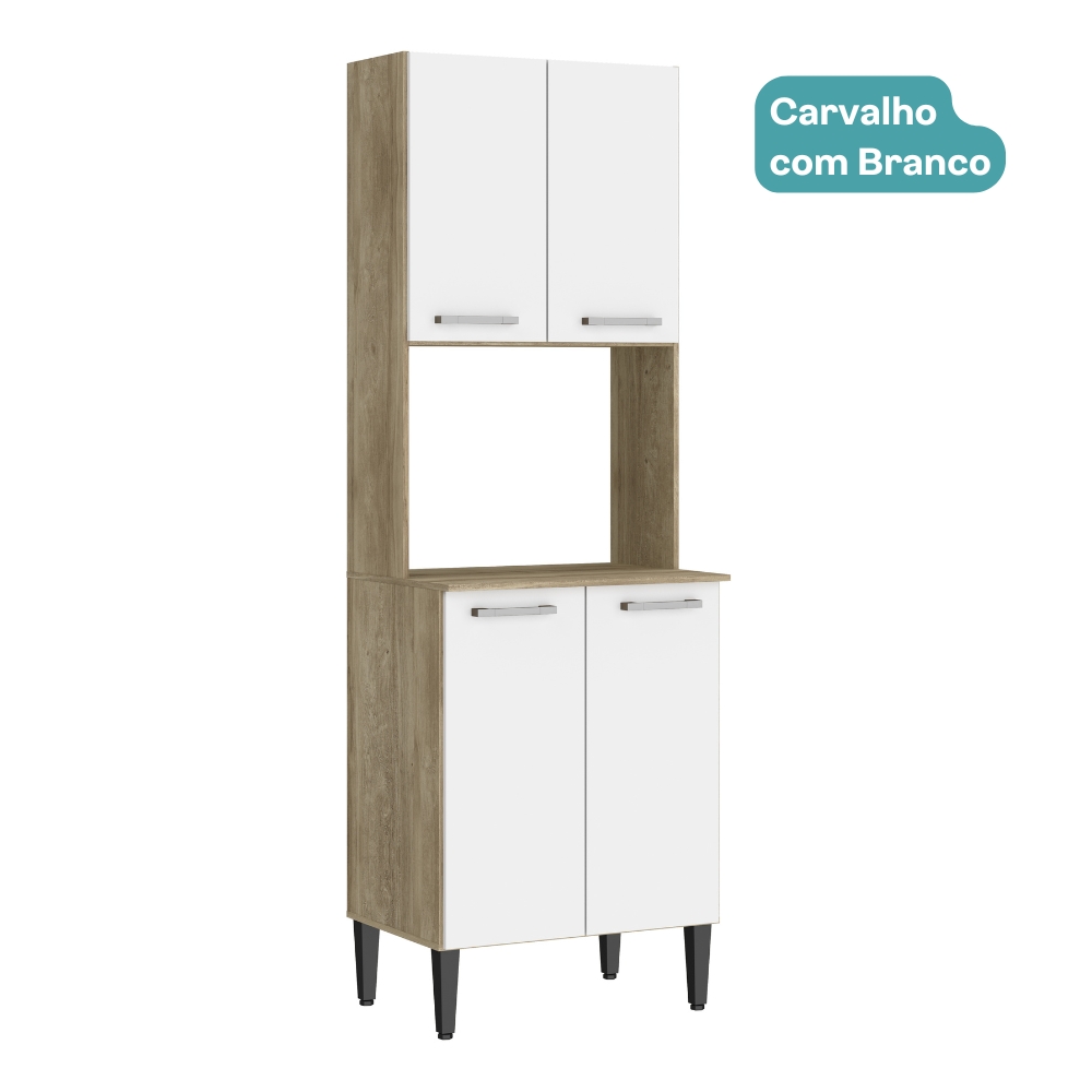 Torre Quente Carvalho com Branco Cozinha Arizona 2783 Carraro