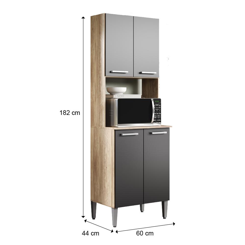 Torre Quente Carvalho com Preto Cozinha Arizona 2783 Carraro
