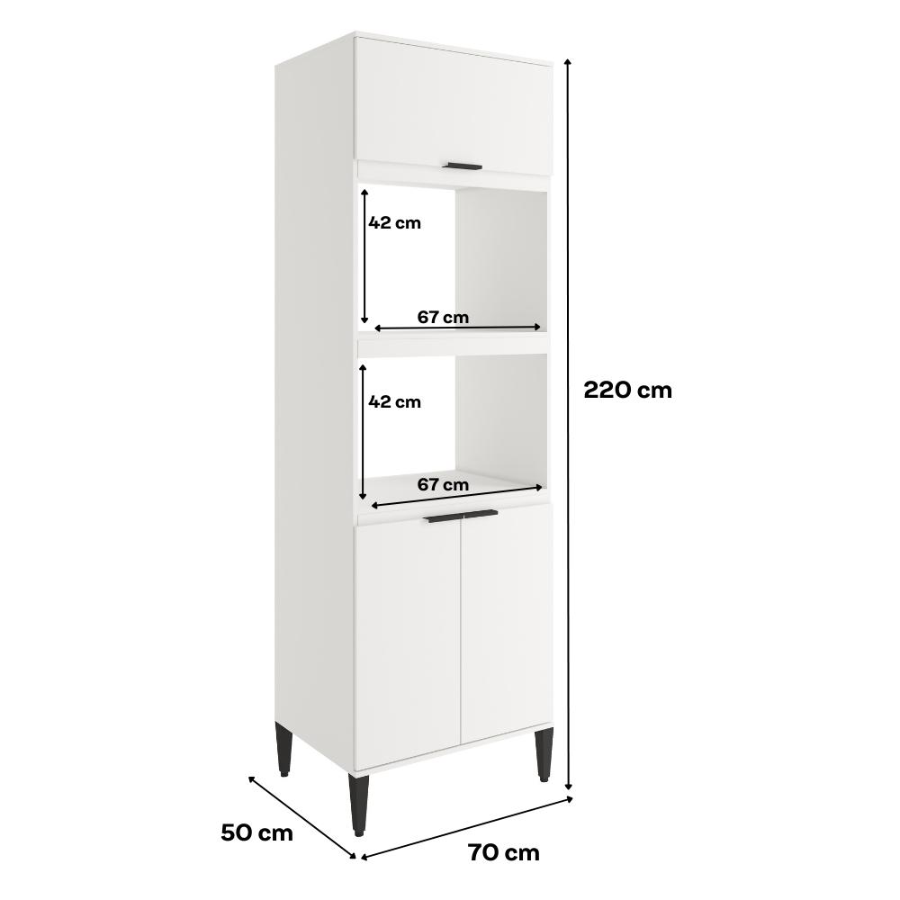 Torre Quente Miami para 1 Forno 1 Microondas 3 Portas Carraro Branco