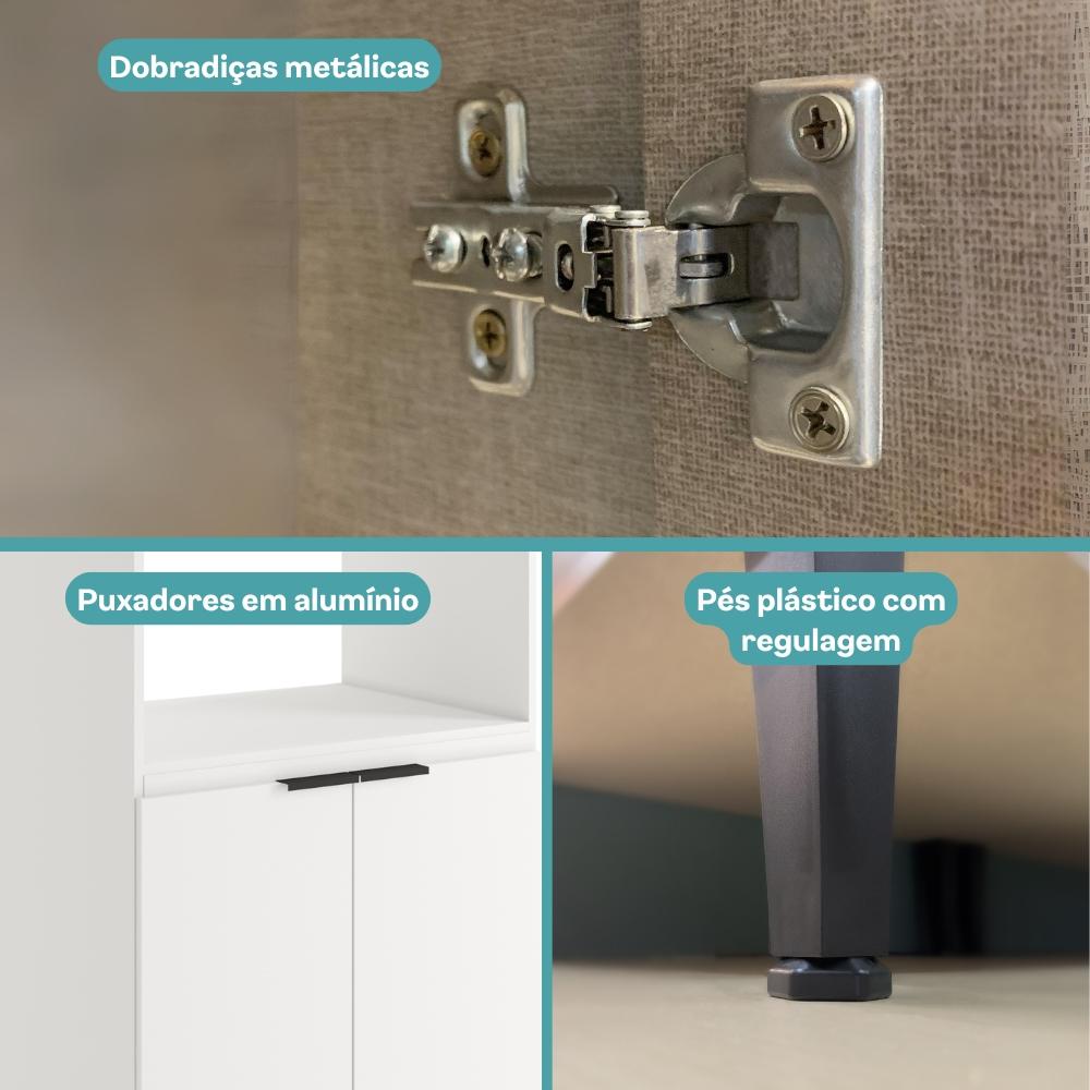 Torre Quente Miami para 1 Forno 1 Microondas 3 Portas Carraro Branco