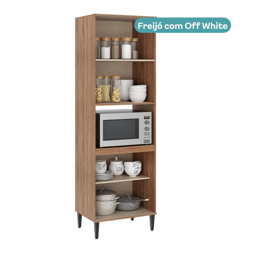 Torre Quente Miami para 1 Forno 4 Portas Carraro Freijó com Off White