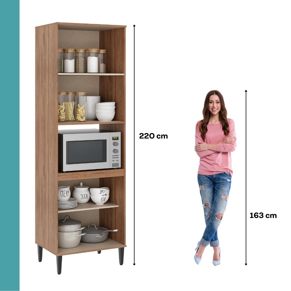 Torre Quente Miami para 1 Forno 4 Portas Carraro Freijó com Off White