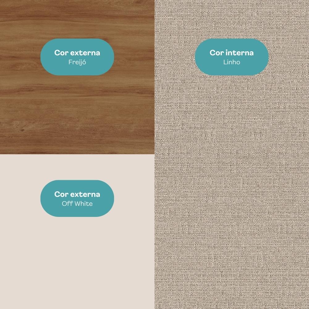 Torre Quente Miami para 1 Forno 4 Portas Carraro Freijó com Off White