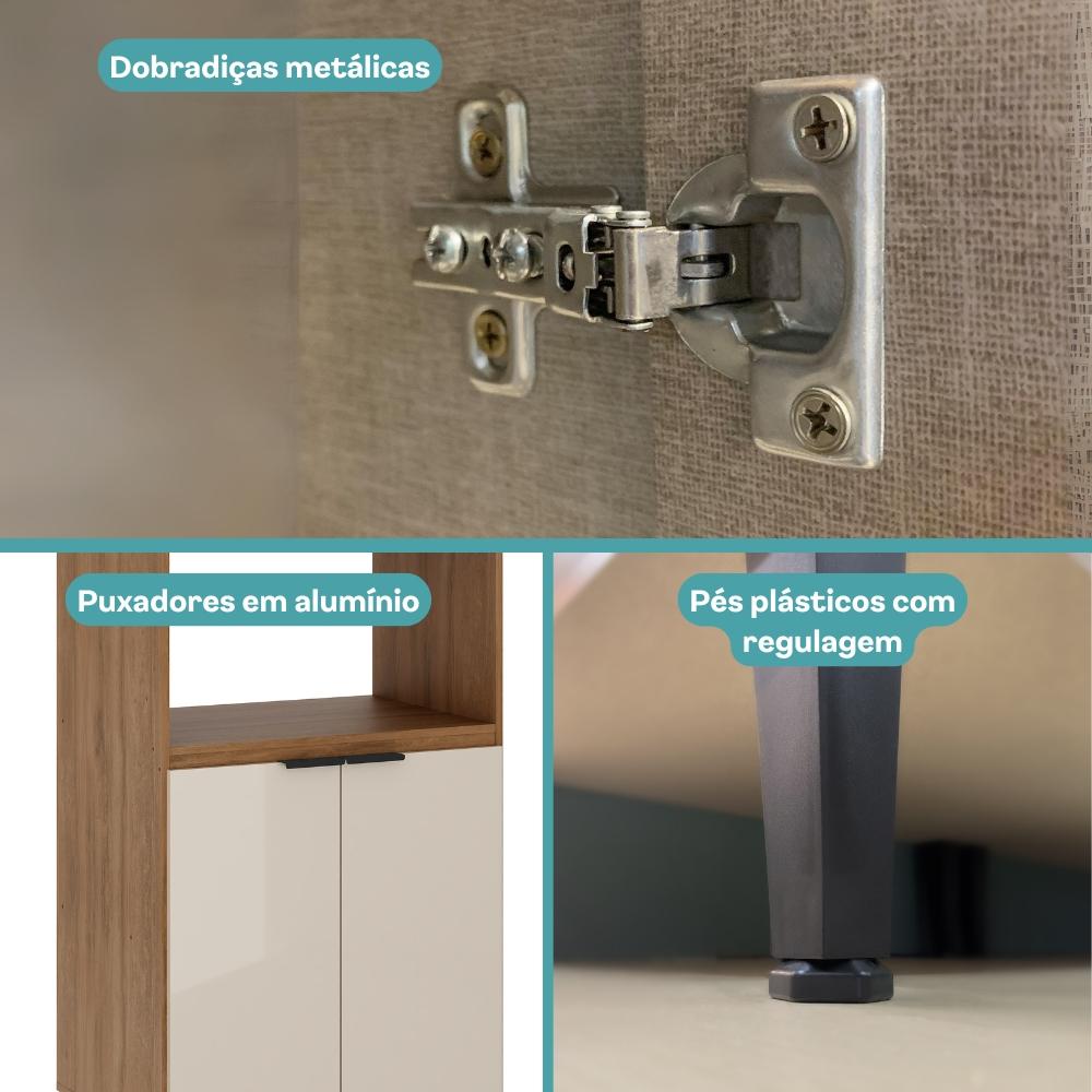 Torre Quente Miami para 1 Forno 4 Portas Carraro Freijó com Off White