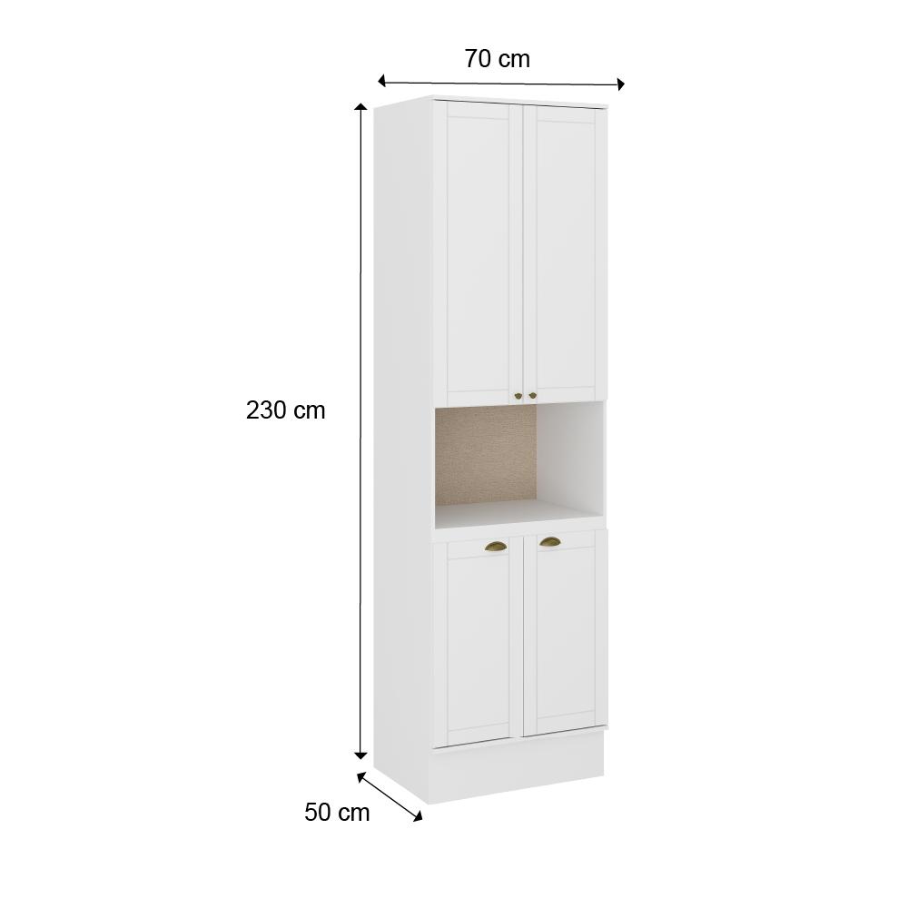 Torre Quente Milla Branco MDF 70cm Carraro