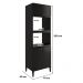 Torre Quente para 1 Forno 1 Microondas 3 Portas Lótus Carraro Preto